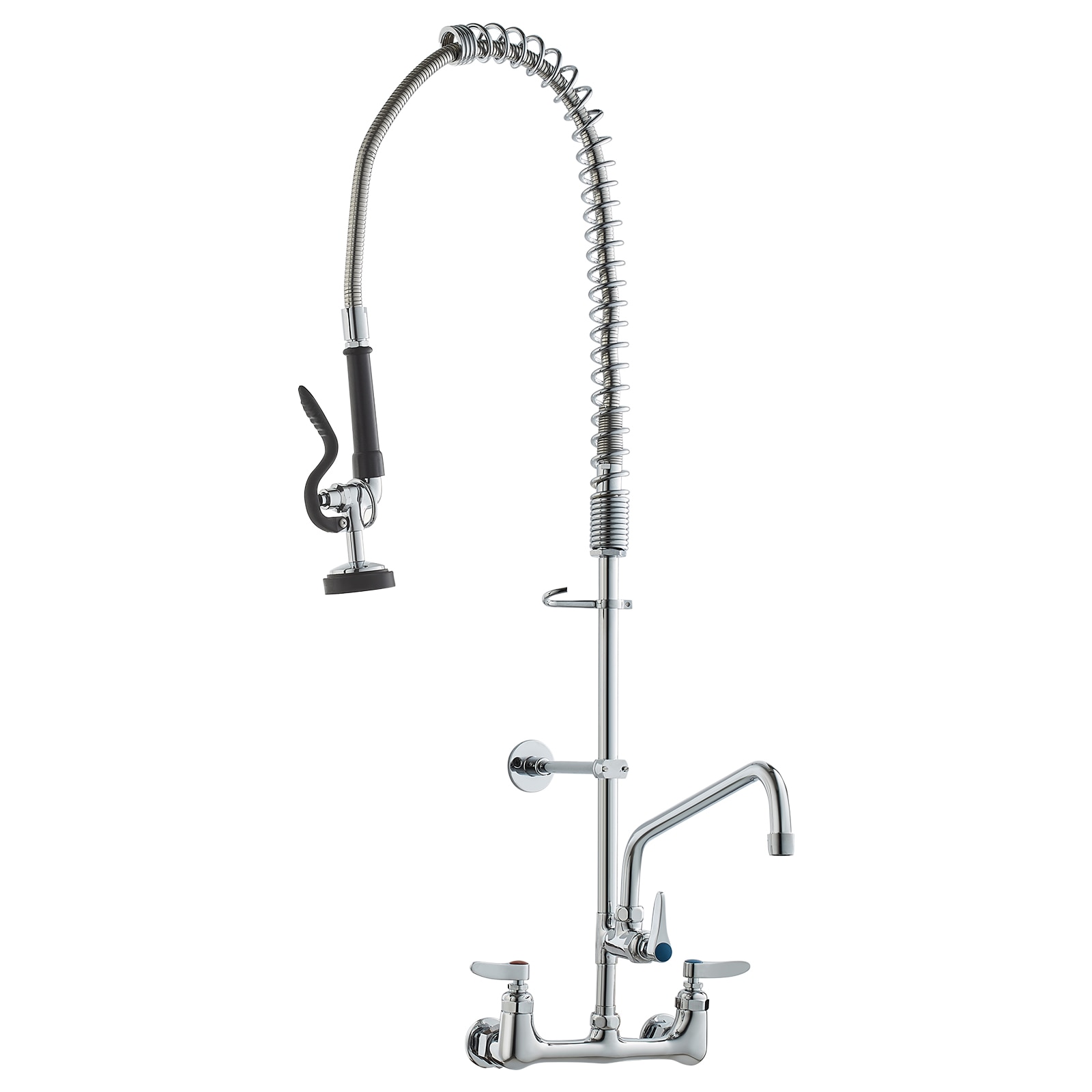 Commercial Kitchen Faucet With Pre-rinse Sprayer And Swing Spout_voghion.com